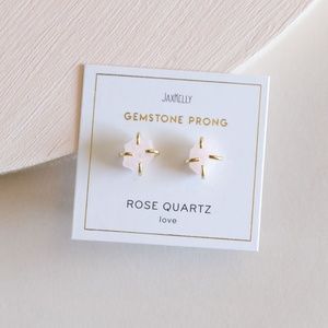 Rose Quartz Gemstone Prong Earrings *NEW*